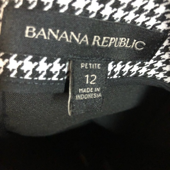 Banana Republic Classic Black and White Houndstooth Pencil Skirt 12 Petite - Picture 4 of 4